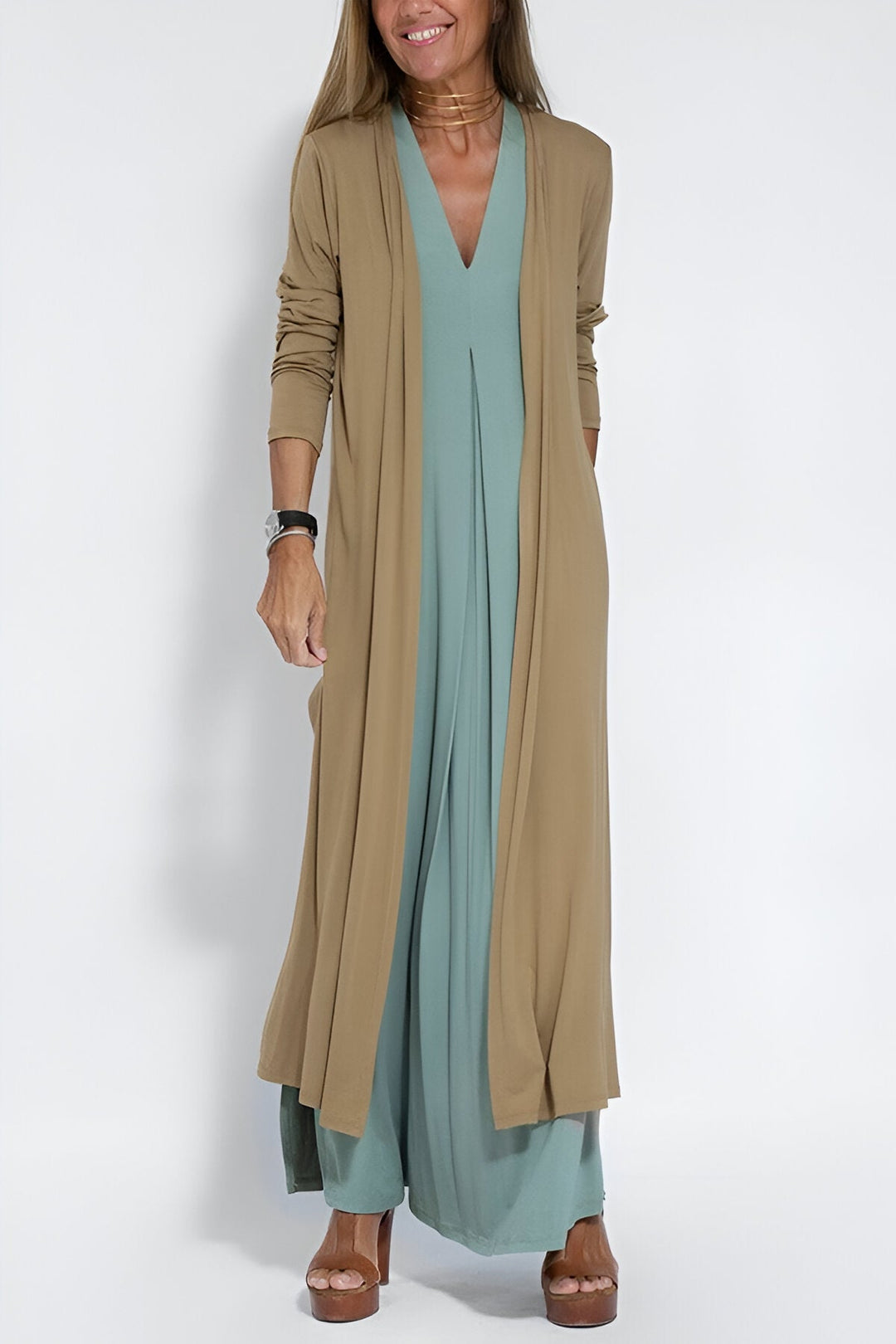 Lucie | Elegant long dress + FREE matching cardigan