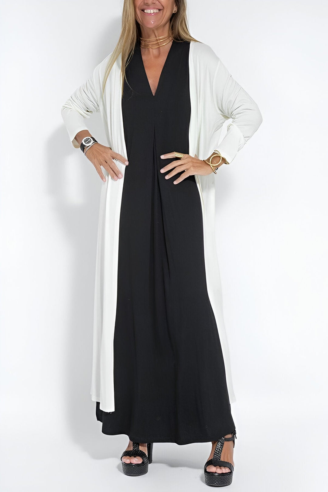 Lucie | Elegant long dress + FREE matching cardigan